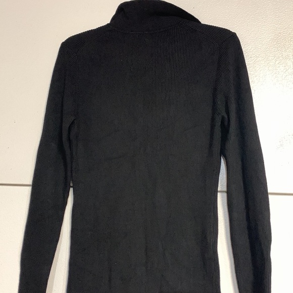 HOUSE OF HARLOW 1960 RIBBED BUTTON UP SWEATER DRESS BLACK LARGE - Picture 8 of 8